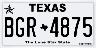 TX license plate BGR4875