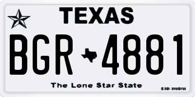 TX license plate BGR4881