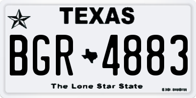 TX license plate BGR4883