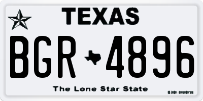 TX license plate BGR4896