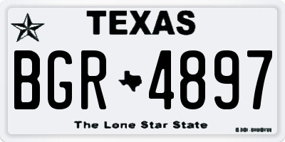 TX license plate BGR4897
