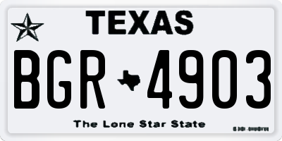 TX license plate BGR4903