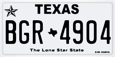 TX license plate BGR4904