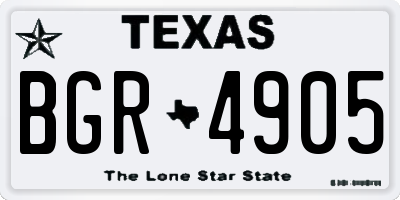 TX license plate BGR4905