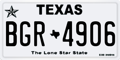 TX license plate BGR4906