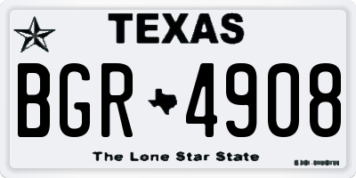 TX license plate BGR4908