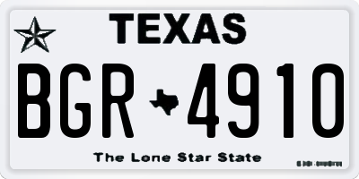 TX license plate BGR4910