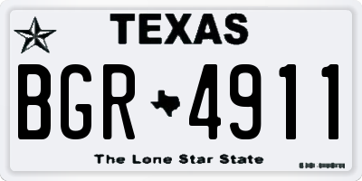 TX license plate BGR4911