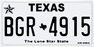 TX license plate BGR4915