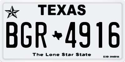 TX license plate BGR4916