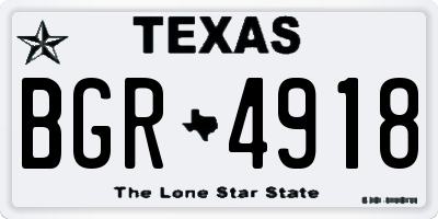 TX license plate BGR4918
