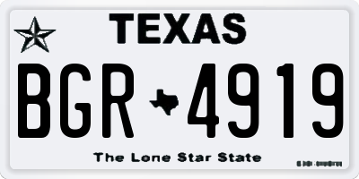 TX license plate BGR4919