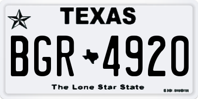 TX license plate BGR4920