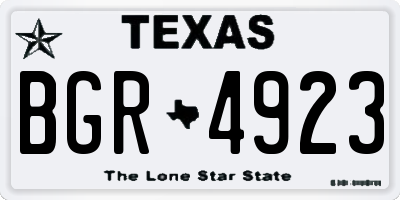 TX license plate BGR4923