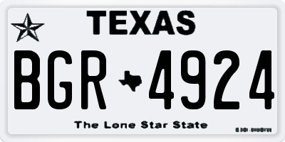 TX license plate BGR4924