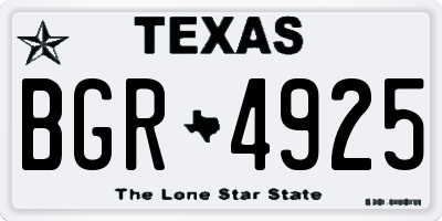 TX license plate BGR4925