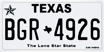 TX license plate BGR4926