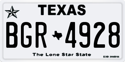 TX license plate BGR4928