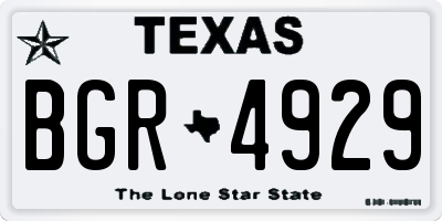 TX license plate BGR4929