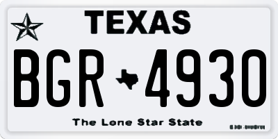 TX license plate BGR4930
