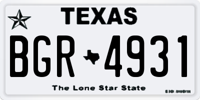 TX license plate BGR4931