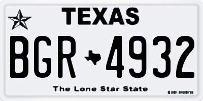 TX license plate BGR4932