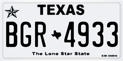 TX license plate BGR4933