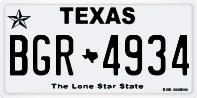 TX license plate BGR4934