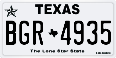 TX license plate BGR4935