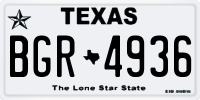 TX license plate BGR4936