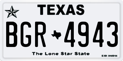 TX license plate BGR4943