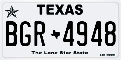 TX license plate BGR4948