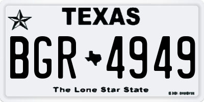 TX license plate BGR4949