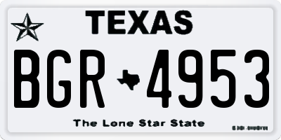 TX license plate BGR4953