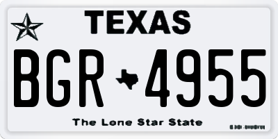 TX license plate BGR4955