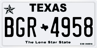 TX license plate BGR4958