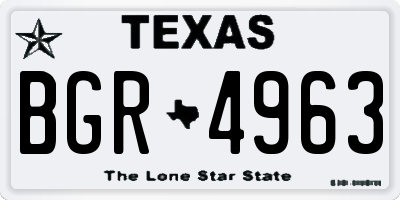 TX license plate BGR4963