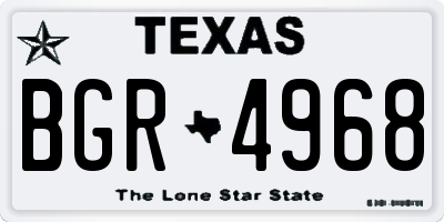 TX license plate BGR4968