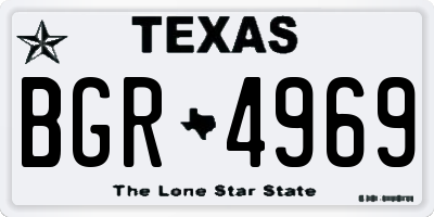TX license plate BGR4969