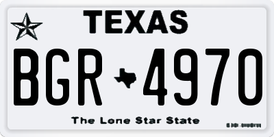 TX license plate BGR4970