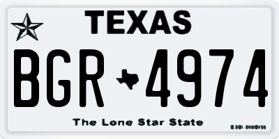 TX license plate BGR4974