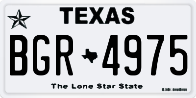 TX license plate BGR4975