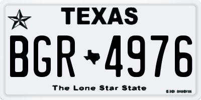TX license plate BGR4976