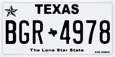 TX license plate BGR4978