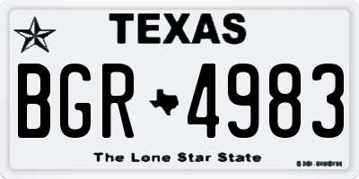TX license plate BGR4983