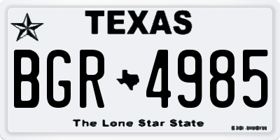 TX license plate BGR4985