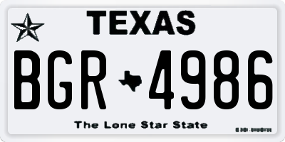 TX license plate BGR4986
