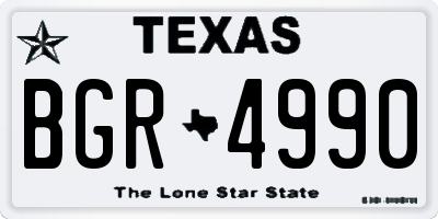 TX license plate BGR4990