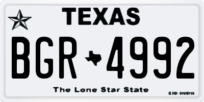 TX license plate BGR4992