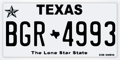 TX license plate BGR4993